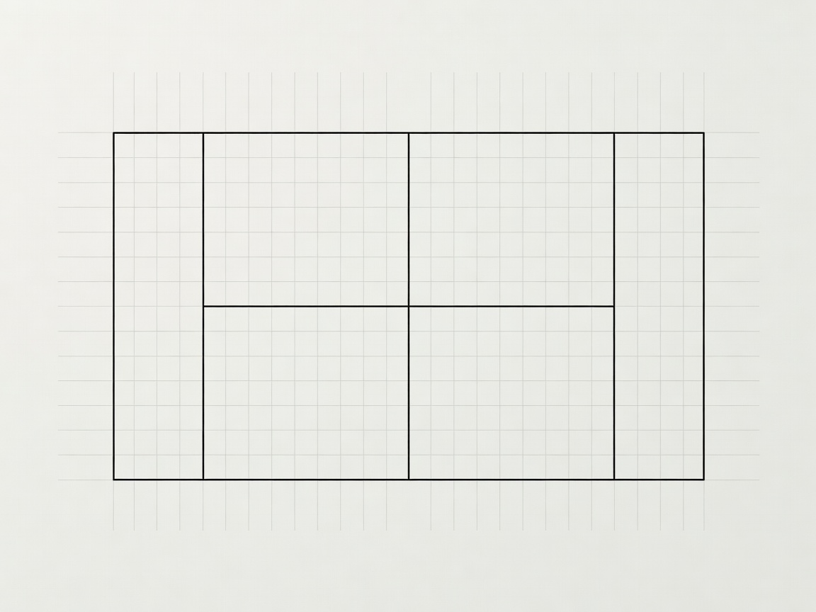 Architectural diagram showing the 10 by 20 metre dimensions of a standard padel court